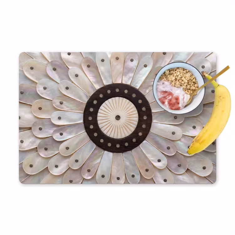 Parelmoer - Patroon - Decoratie - Ambacht - Wit Placemat vinyl groot -zzzproduct_Kitchenyeah-website