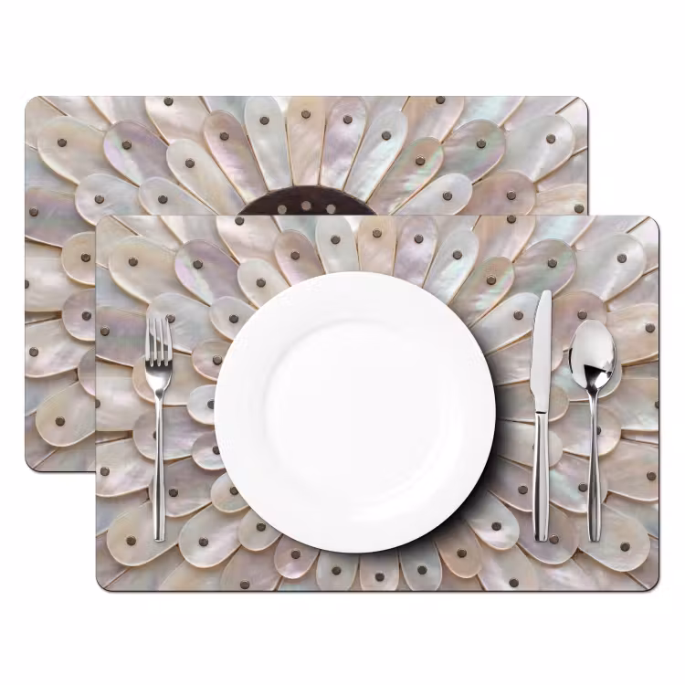 Parelmoer - Patroon - Decoratie - Ambacht - Wit Placemat vinyl groot -zzsfeer2_Kitchenyeah-website