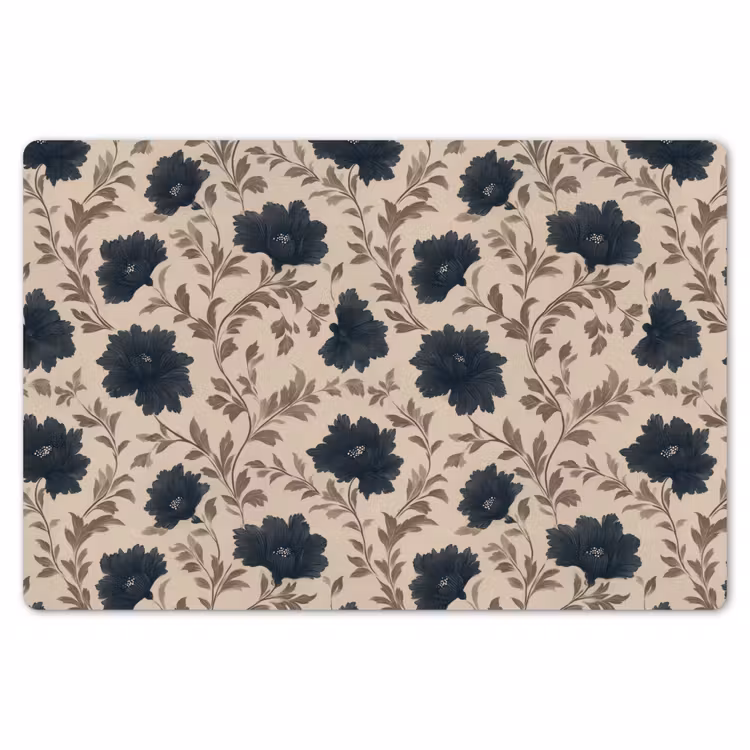 Motief - Bloemen - Zwart - Beige Placemat vinyl groot 368 -zzsfeer1_Kitchenyeah-website