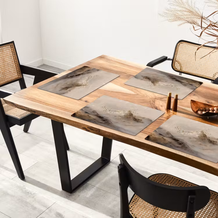 Berglandschap - Mist - Penseelstreken Placemat vinyl groot -zzsfeer4_Kitchenyeah-website