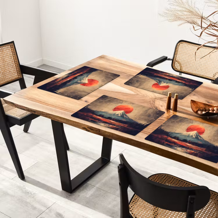 Bergtop - Sneeuw - Zon Placemat vinyl groot -zzsfeer4_Kitchenyeah-website