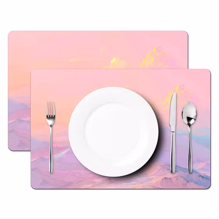 Bergtoppen - Wolken - Dromerig Placemat vinyl groot -zzsfeer2_Kitchenyeah-website