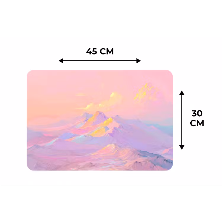 Bergtoppen - Wolken - Dromerig Placemat vinyl groot -specs