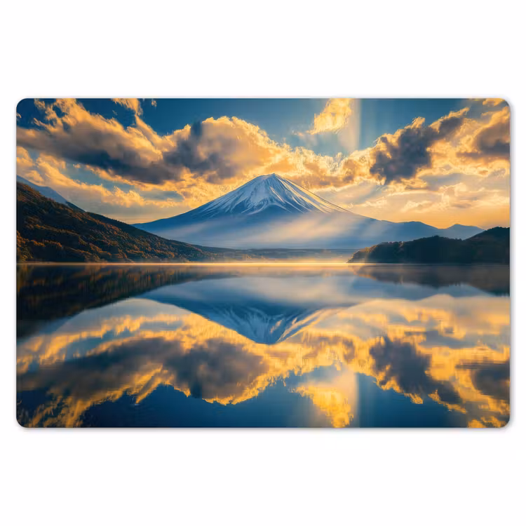 Berg - Rivier - Zonsondergang Placemat vinyl groot -zzsfeer1_Kitchenyeah-website