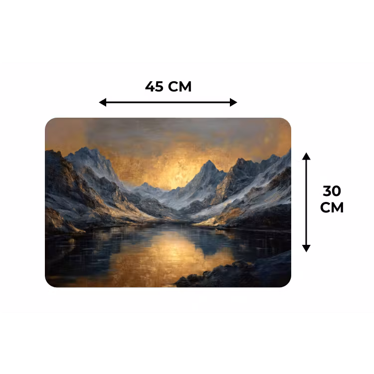 Berglandschap met Gouden Zonsondergang Placemat vinyl groot -specs