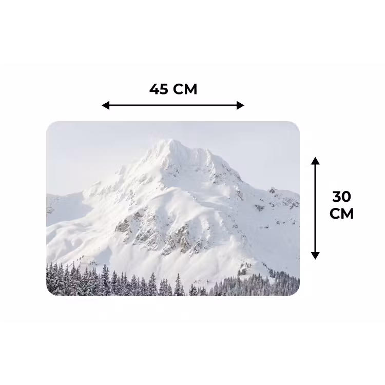 Berg - Sneeuw - Winter - Natuur - Wit Placemat vinyl groot -specs