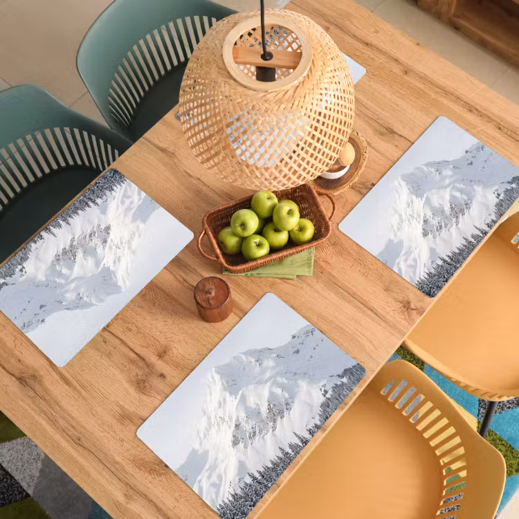 Berg - Sneeuw - Winter - Natuur - Wit Placemat vinyl groot -zzsfeer5_Kitchenyeah-website