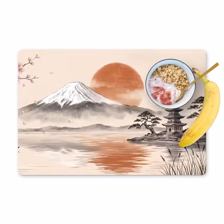 Bergtop - Meer - Bloesem Placemat vinyl groot -zzzproduct_Kitchenyeah-website