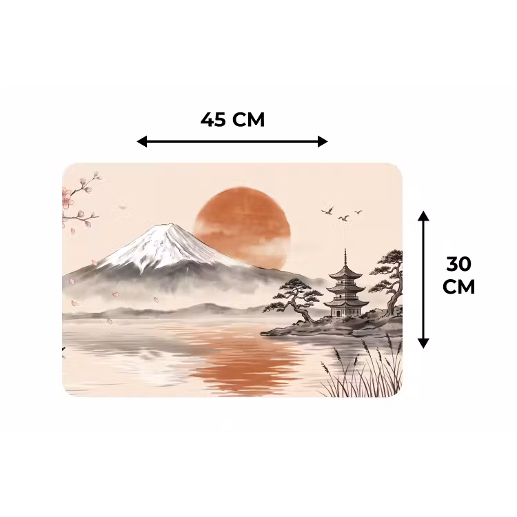 Bergtop - Meer - Bloesem Placemat vinyl groot -specs
