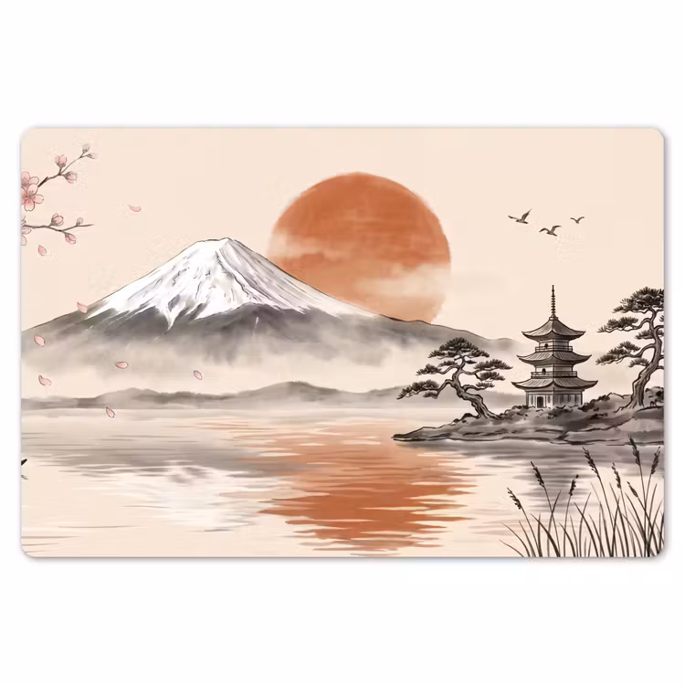 Bergtop - Meer - Bloesem Placemat vinyl groot -zzsfeer1_Kitchenyeah-website