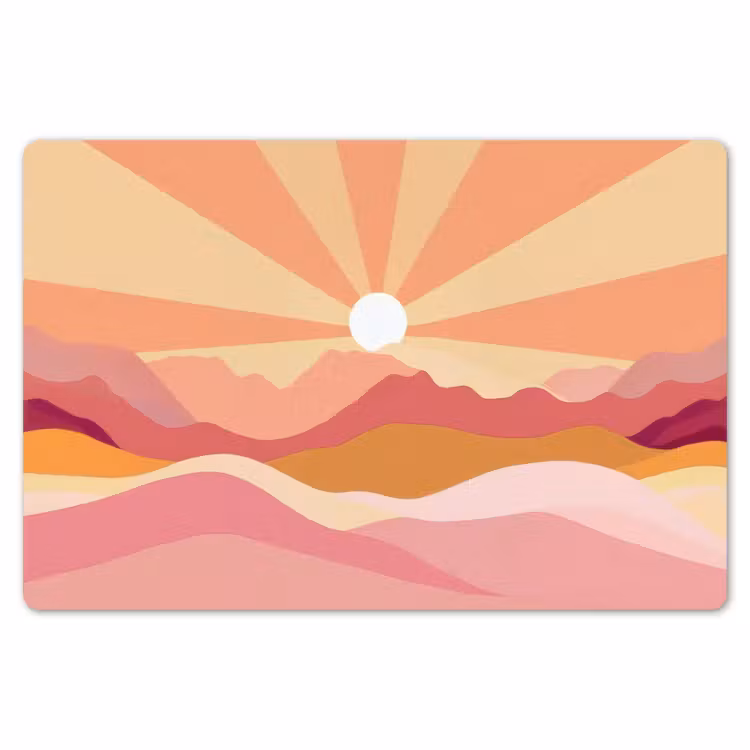 Bergen - Abstract - Zonnestralen - Roze Placemat vinyl groot -zzsfeer1_Kitchenyeah-website