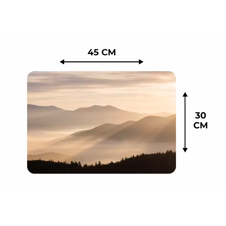 Bergen - Mist - Zonnestralen Placemat vinyl groot -specs
