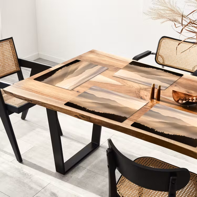Bergen - Mist - Zonnestralen Placemat vinyl groot -zzsfeer4_Kitchenyeah-website