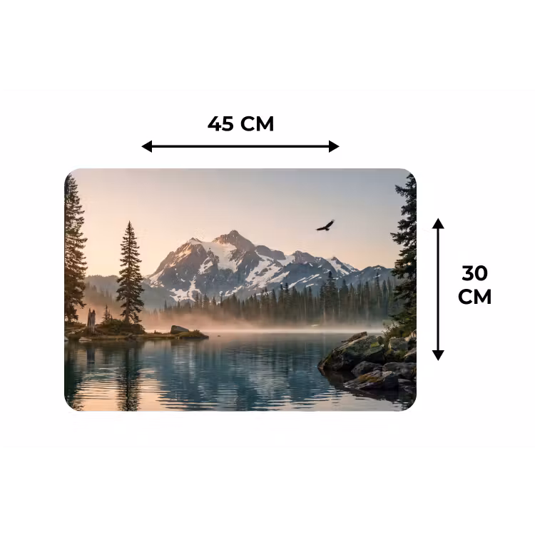 Bergen - Water - Bomen Placemat vinyl groot -specs
