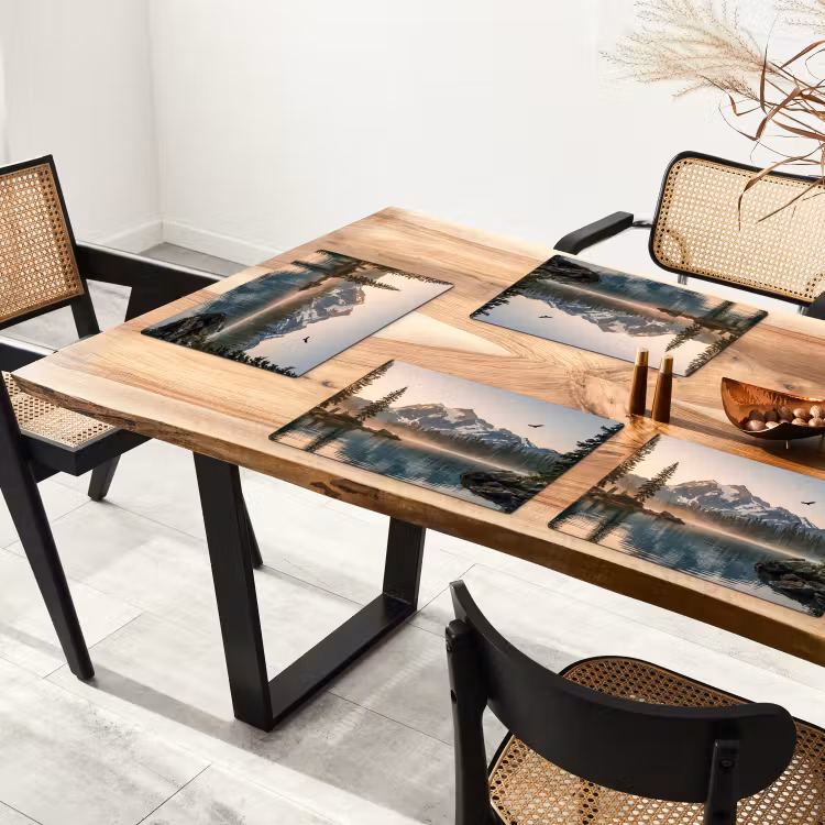 Bergen - Water - Bomen Placemat vinyl groot -zzsfeer4_Kitchenyeah-website