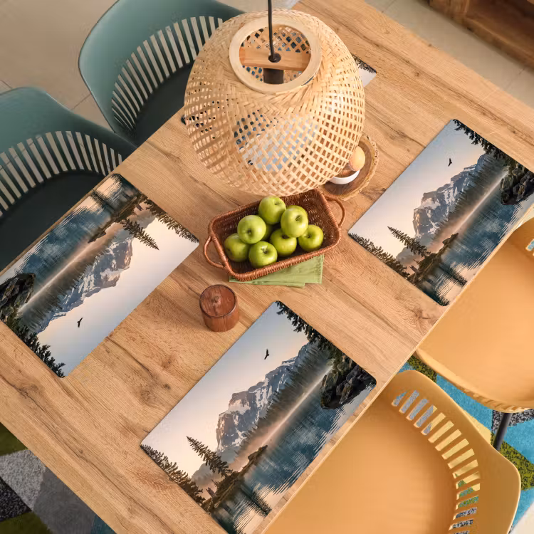 Bergen - Water - Bomen Placemat vinyl groot -zzsfeer5_Kitchenyeah-website