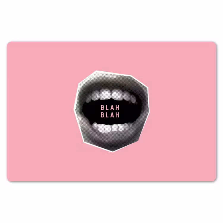 Mond - BLAH BLAH - Roze Placemat vinyl groot -zzsfeer1_Kitchenyeah-website