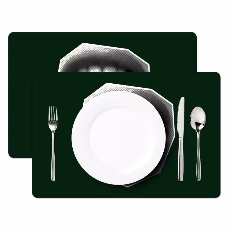 Mond - Groen - Illustratie - BLAH BLAH Placemat vinyl groot -zzsfeer2_Kitchenyeah-website