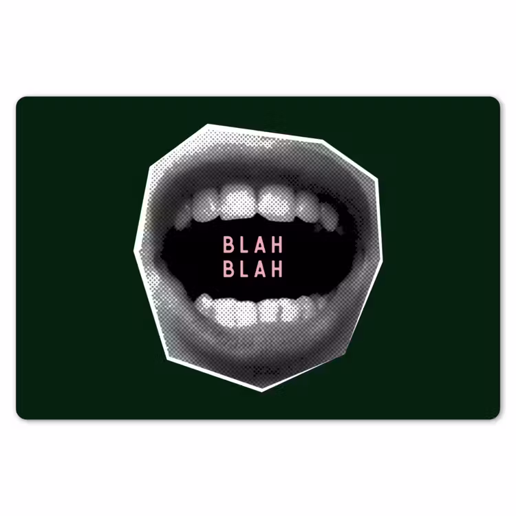 Mond - Groen - Illustratie - BLAH BLAH Placemat vinyl groot -zzsfeer1_Kitchenyeah-website