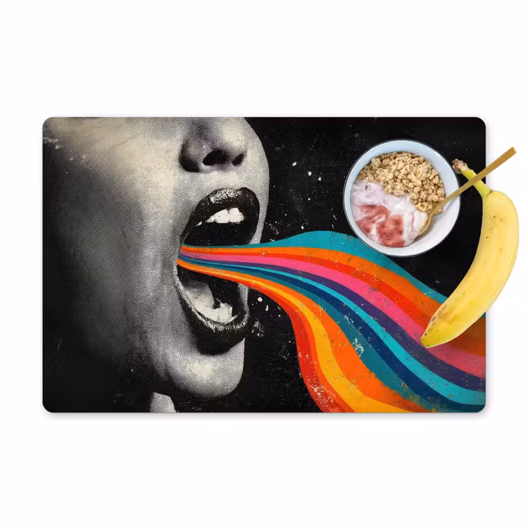 Mond - Golven - Regenboog Placemat vinyl groot -zzzproduct_Kitchenyeah-website