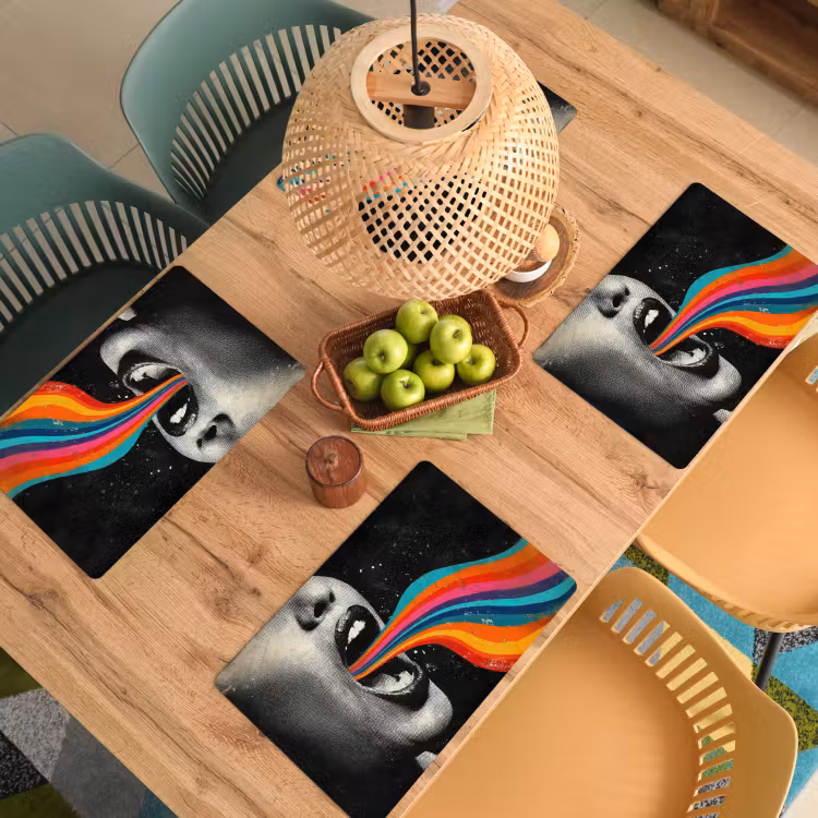 Mond - Golven - Regenboog Placemat vinyl groot -zzsfeer5_Kitchenyeah-website