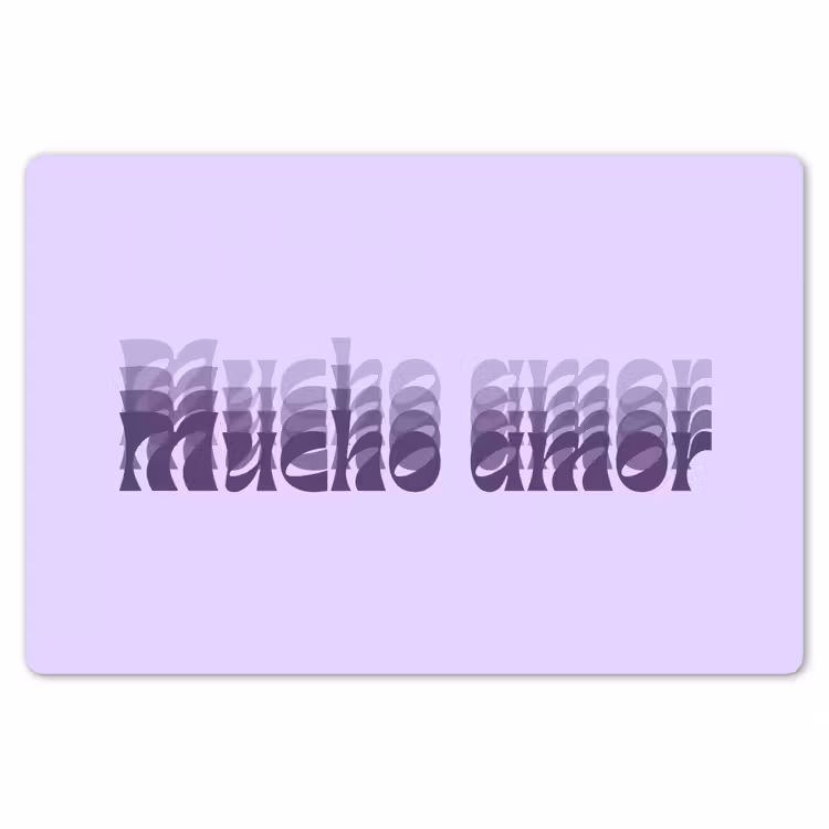 Mucho amor - Paars - Gelaagde letters Placemat vinyl groot -zzsfeer1_Kitchenyeah-website