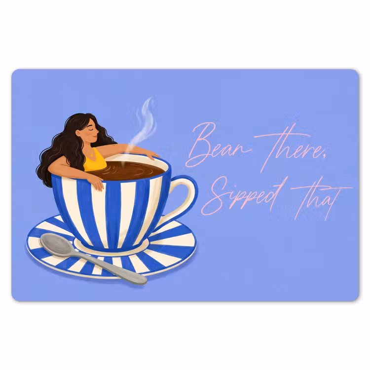 Mok - Koffie - Vrouw - Paars Placemat vinyl groot -zzsfeer1_Kitchenyeah-website