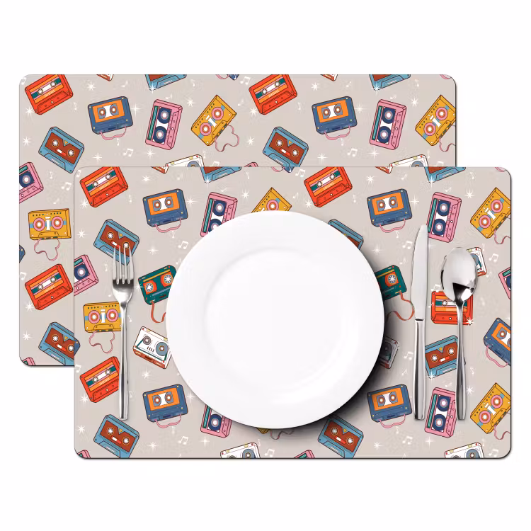 Muziek - Cassette - Patroon Placemat vinyl groot 368 -zzsfeer2_Kitchenyeah-website