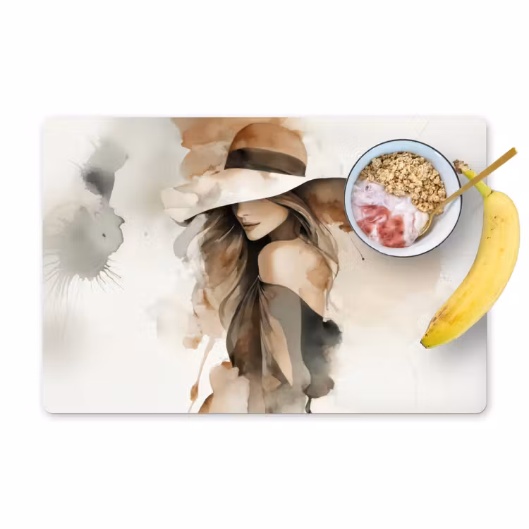 Mysterieus - Vrouw - Sepia Placemat vinyl groot -zzzproduct_Kitchenyeah-website