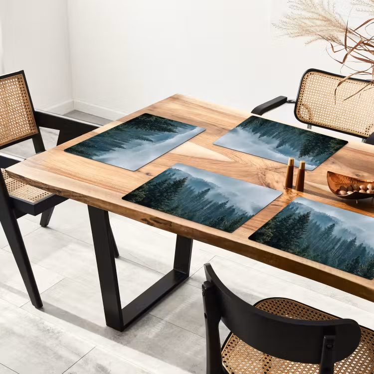 Naaldwoud - Bergen - Mist Placemat vinyl groot -zzsfeer4_Kitchenyeah-website