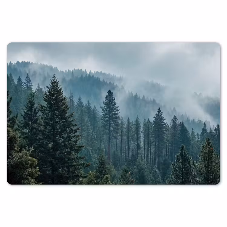 Naaldwoud - Bergen - Mist Placemat vinyl groot -zzsfeer1_Kitchenyeah-website