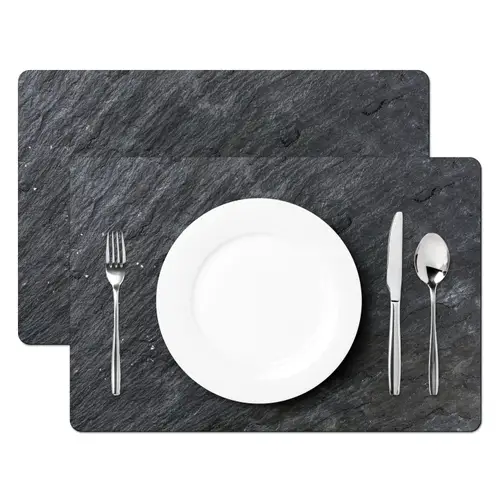 Natuursteen - Industrieel - Leisteen - Structuur - Grijs Placemat vinyl groot -zzsfeer2_Kitchenyeah-website