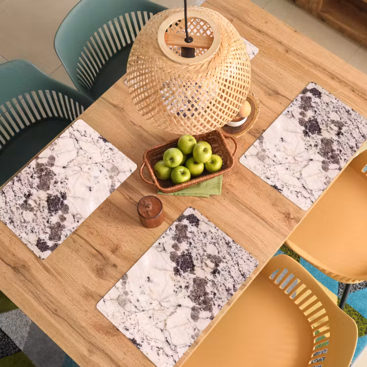 Natuursteen - Patroon - Abstract - Beige - Grijs Placemat vinyl groot -zzsfeer5_Kitchenyeah-website