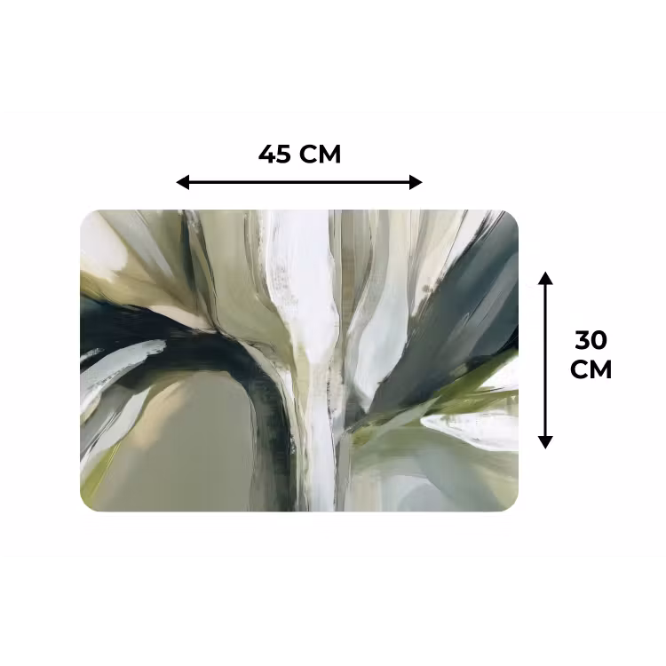 Natuur - Abstract - Groen - Penseelstreken Placemat vinyl groot -specs