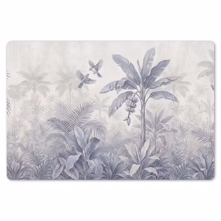 Natuur - Vogel - Jungle - Illustratie - Blauw Placemat vinyl groot -zzsfeer1_Kitchenyeah-website