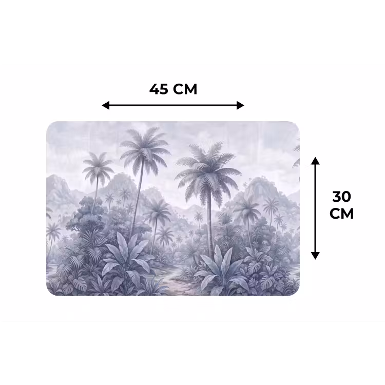 Natuur - Boom - Tropisch - Landschap - Blauw Placemat vinyl groot -specs