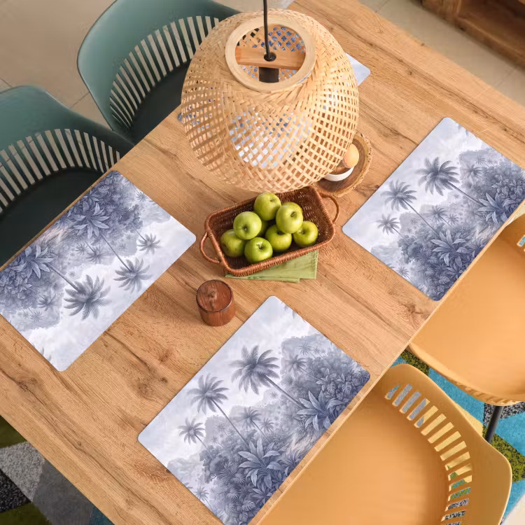 Natuur - Boom - Tropisch - Landschap - Blauw Placemat vinyl groot -zzsfeer5_Kitchenyeah-website
