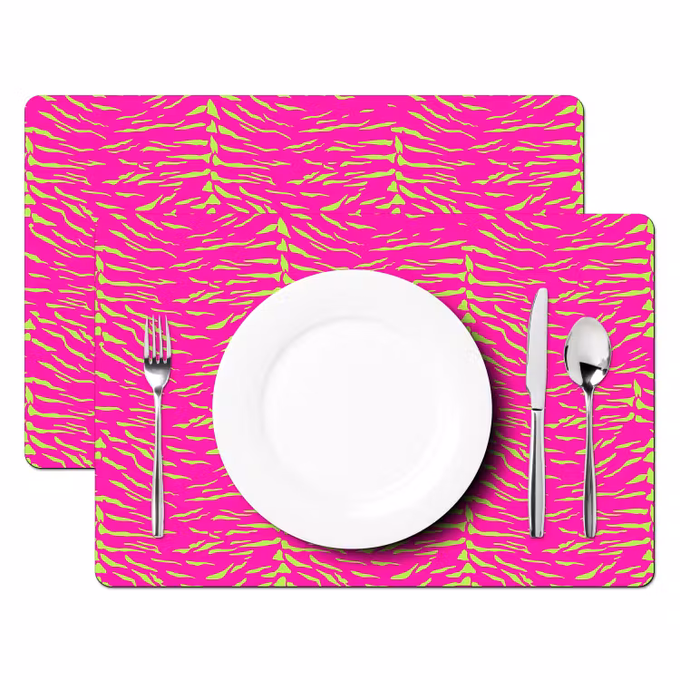 Neon - Groen - Roze - Tijger Placemat vinyl groot 368 -zzsfeer2_Kitchenyeah-website