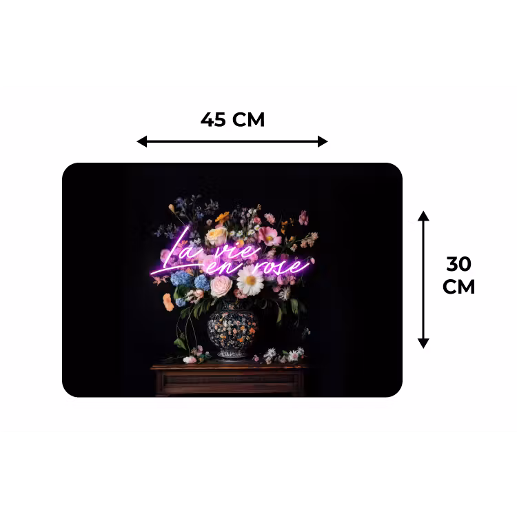 Neon - Vaas - Bloemen Placemat vinyl groot -specs