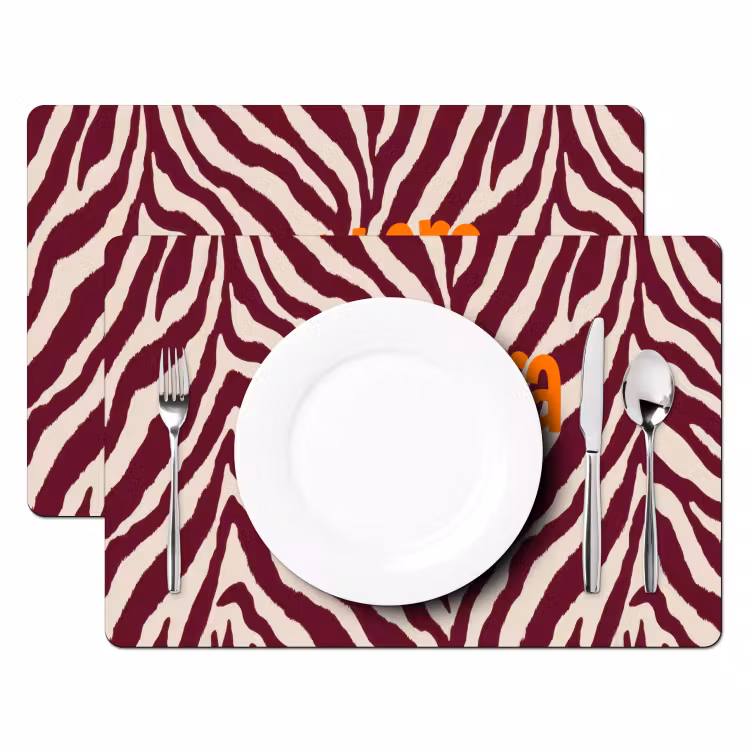 New era - Bordeaux - Zebraprint Placemat vinyl groot -zzsfeer2_Kitchenyeah-website
