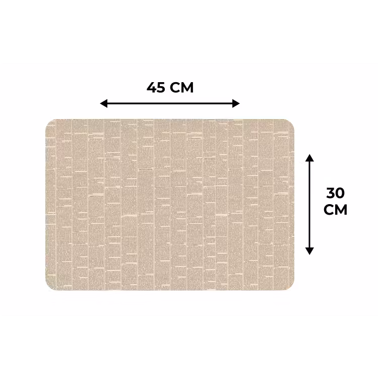 Krant - Nieuws - Historisch - Vintage - Beige Placemat vinyl groot -specs
