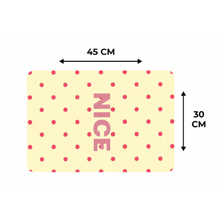 Nice - Stippen - Roze - Geel Placemat vinyl groot -specs