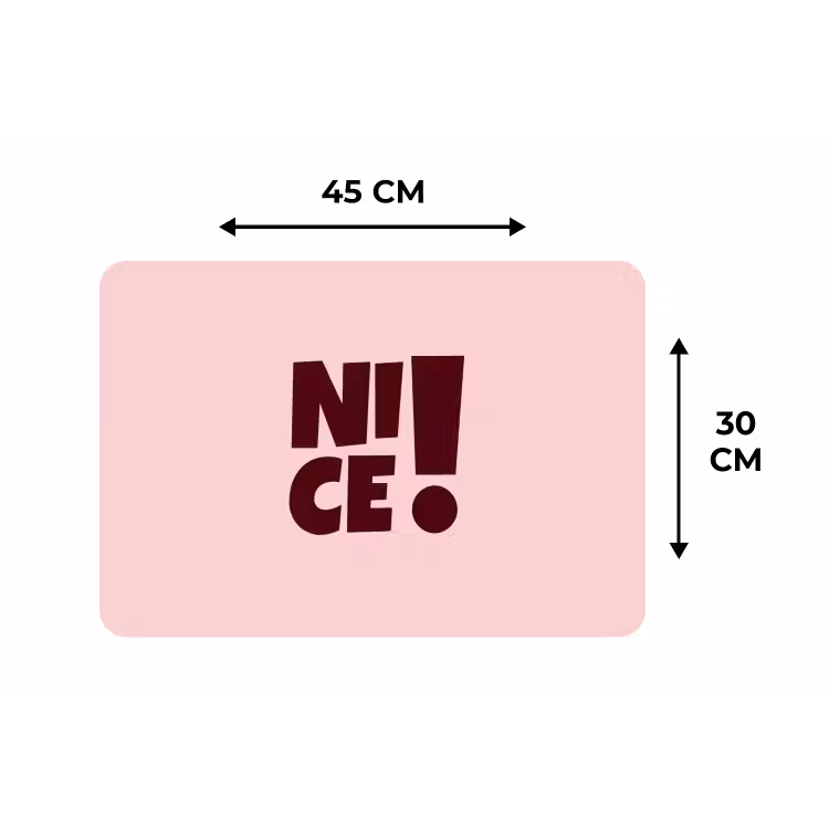 Nice - Uitroepteken - Roze Placemat vinyl groot -specs