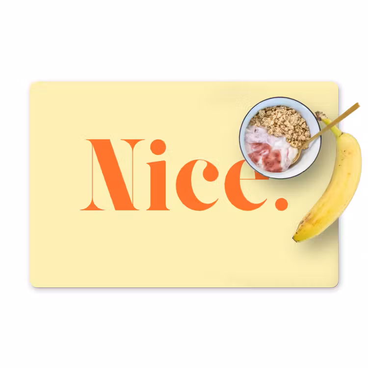 Nice - Oranje - Geel - Minimalistisch Placemat vinyl groot -zzzproduct_Kitchenyeah-website