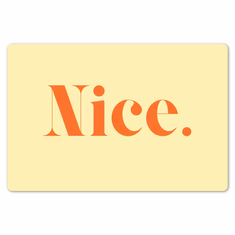 Nice - Oranje - Geel - Minimalistisch Placemat vinyl groot -zzsfeer1_Kitchenyeah-website