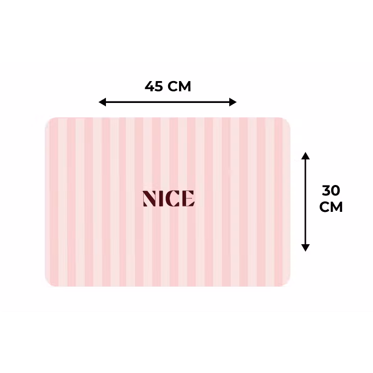 Nice - Strepen - Roze Placemat vinyl groot -specs