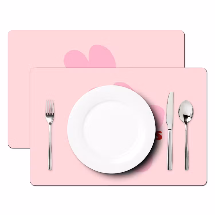 No rain no flowers - Bloem - Roze Placemat vinyl groot -zzsfeer2_Kitchenyeah-website