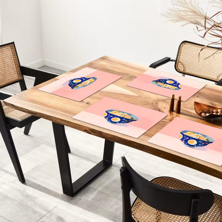 Noodles - Kom - Blauw - Illustratie Placemat vinyl groot -zzsfeer4_Kitchenyeah-website
