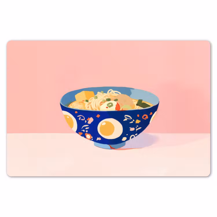 Noodles - Kom - Blauw - Illustratie Placemat vinyl groot -zzsfeer1_Kitchenyeah-website