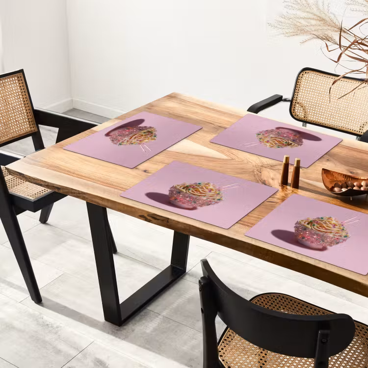 Noodles - Edelstenen - Stokjes - Roze Placemat vinyl groot -zzsfeer4_Kitchenyeah-website